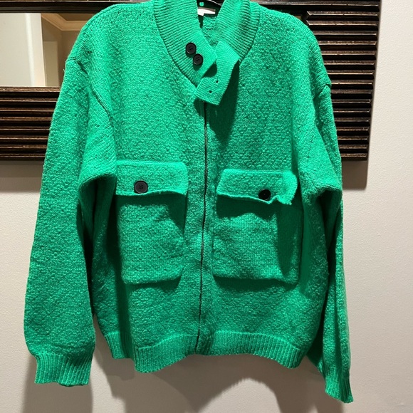 VEVERET Green Zip Up Sweater Cardigan Large - Picture 4 of 8